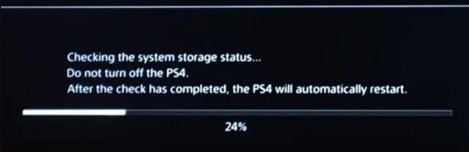 PS4 comprobando el estado de almacenamiento del sistema