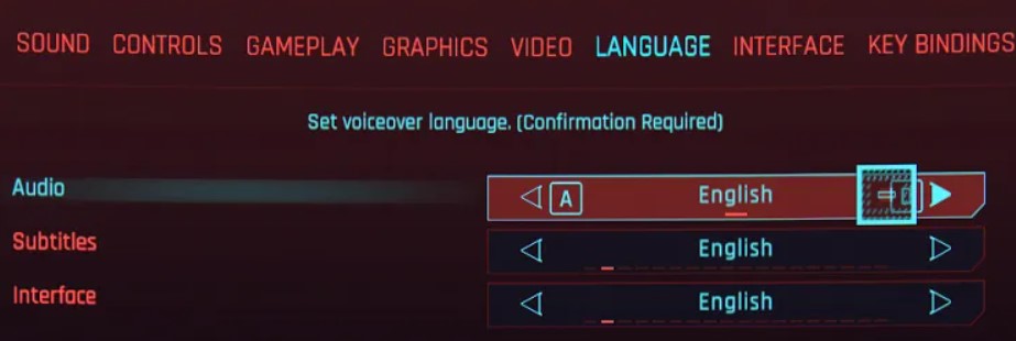 cyberpunk ajustes de idioma no se guardan