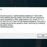 Arreglar el error GetDeviceRemovedReason DirectX
